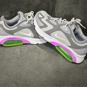 Nike Gray and Green Sneakers with Chunky Design